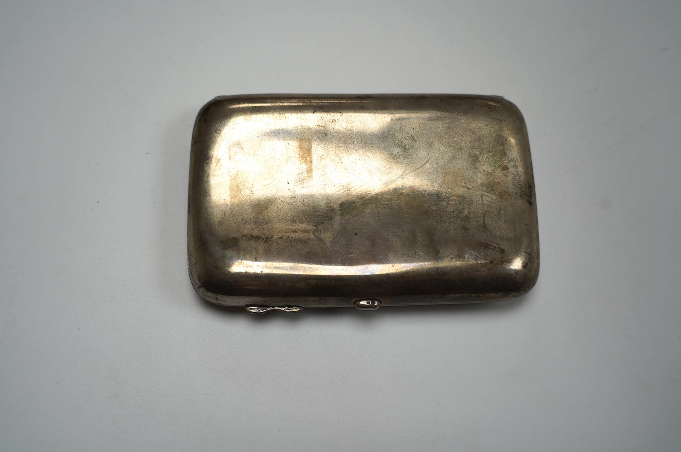 An Edwardian silver cigar case, Martin, Hall & Co, Chester, 1909, 13.8cm, 6.6oz. Condition - poor to fair